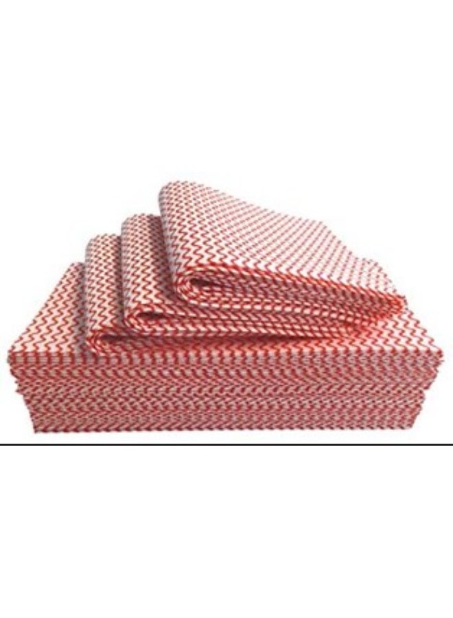 CHEMEX Non-Woven Semi Disposable Cleaning Cloth J Cloth 50 pcs/pkt Red